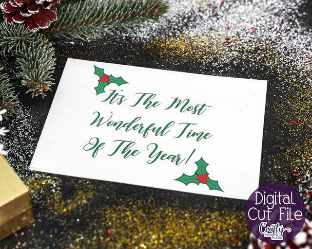 Christmas Svg - Christmas Holly - Holiday - It's The Most Wonderful Time Of The Year SVG Crafty Mama Studios 