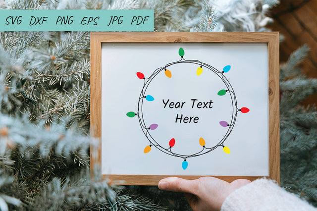 Christmas Svg, Christmas light wreath Svg, Christmas monogram SVG Irina Ostapenko 