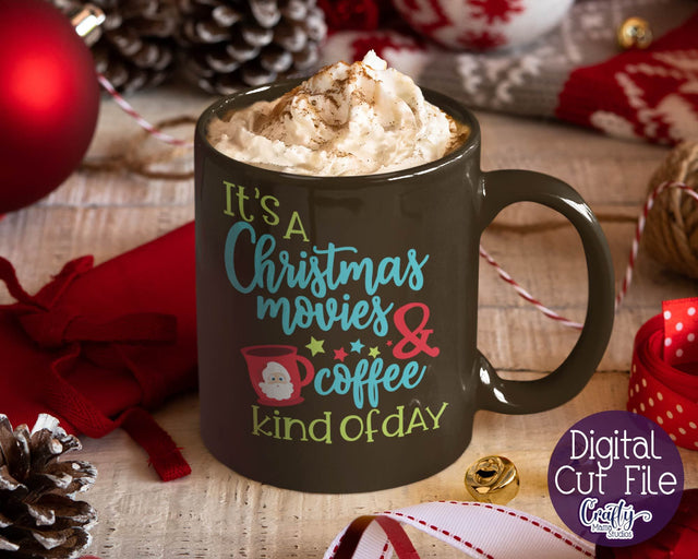 Christmas svg - Christmas Movies and Coffee Svg SVG Crafty Mama Studios 