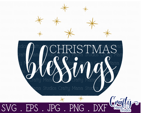 Christmas Svg, Christmas Round Sign, Christmas Blessings Svg SVG Crafty Mama Studios 