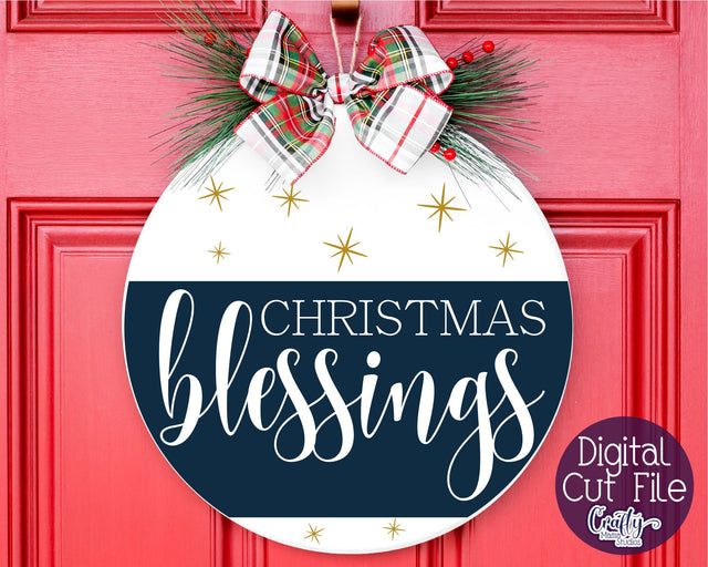 Christmas Svg, Christmas Round Sign, Christmas Blessings Svg SVG Crafty Mama Studios 