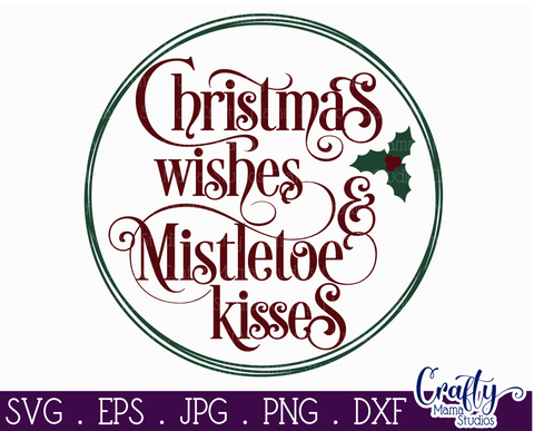Christmas Svg, Christmas Round Sign, Christmas Wishes Svg SVG Crafty Mama Studios 