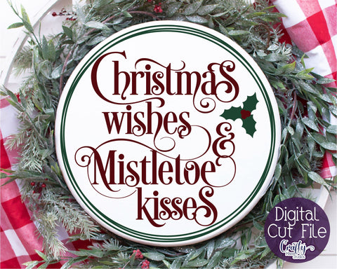 Christmas Svg, Christmas Round Sign, Christmas Wishes Svg SVG Crafty Mama Studios 