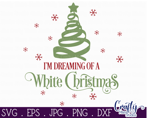 Christmas Svg, Christmas Round Sign, Dreaming Of A White SVG Crafty Mama Studios 