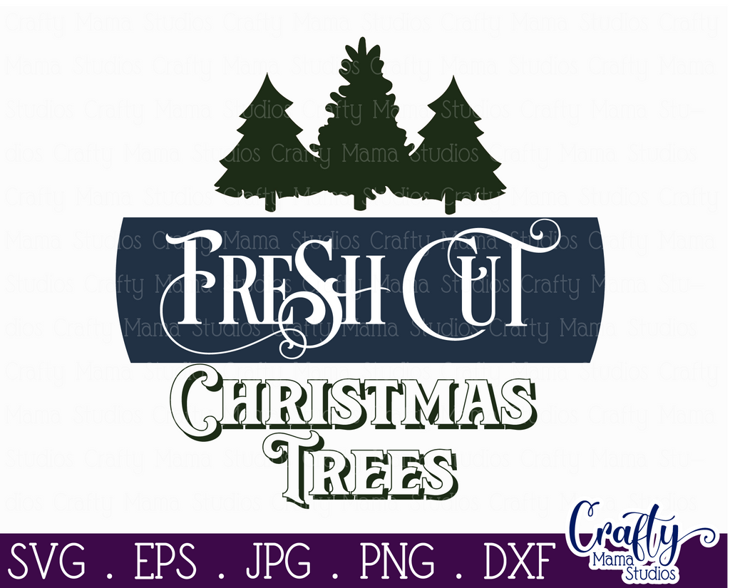 Christmas Svg, Christmas Round Sign, Fresh Christmas Trees - So Fontsy