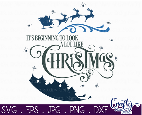 Christmas Svg, Christmas Round Sign, It's Beginning To Look SVG Crafty Mama Studios 
