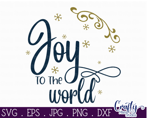 Christmas Svg, Christmas Round Sign, Joy To The World Svg SVG Crafty Mama Studios 