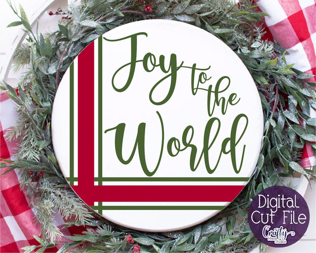 Christmas Svg, Christmas Round Sign, Joy To The World Svg SVG Crafty Mama Studios 