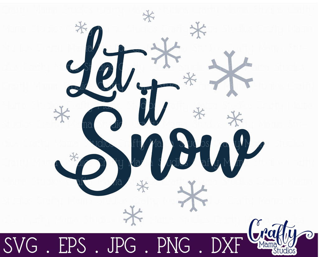 Christmas Svg, Christmas Round Sign, Let It Snow Cut File - So Fontsy