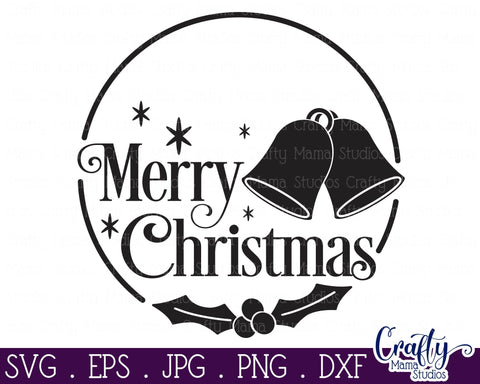 Christmas Svg, Christmas Round Sign, Merry Christmas Svg SVG Crafty Mama Studios 