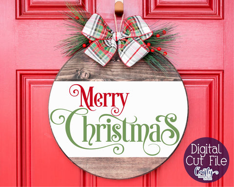 Christmas Svg, Christmas Round Sign, Merry Christmas Svg SVG Crafty Mama Studios 