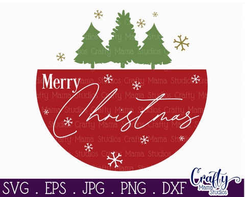 Christmas Svg, Christmas Round Sign, Merry Christmas Svg SVG Crafty Mama Studios 