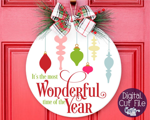 Christmas Svg, Christmas Round Sign, Most Wonderful Time SVG Crafty Mama Studios 