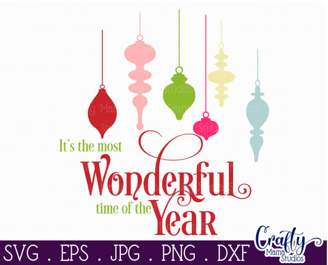Christmas Svg, Christmas Round Sign, Most Wonderful Time SVG Crafty Mama Studios 