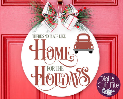 Christmas Svg, Christmas Round Sign, No Place Like Home SVG Crafty Mama Studios 