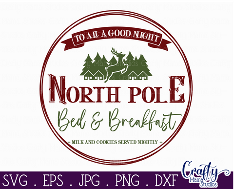 Christmas Svg, Christmas Round Sign, North Pole Breakfast SVG Crafty Mama Studios 