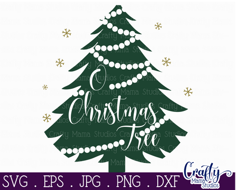 Christmas Svg, Christmas Round Sign, O Christmas Tree Svg SVG Crafty Mama Studios 