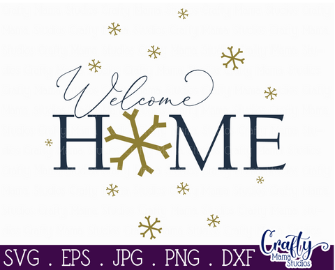 Christmas Svg, Christmas Round Sign, Welcome Home Cut File SVG Crafty Mama Studios 