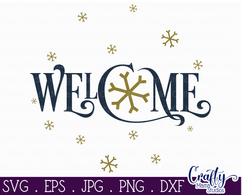 Christmas Svg, Christmas Round Sign, Winter Welcome Cut File SVG Crafty Mama Studios 