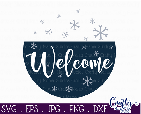 Christmas Svg, Christmas Round Sign, Winter Welcome Cut File SVG Crafty Mama Studios 