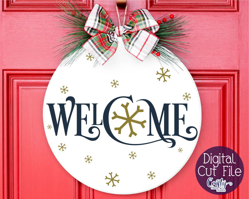 Christmas Svg, Christmas Round Sign, Winter Welcome Cut File SVG Crafty Mama Studios 