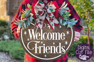 Christmas Svg, Christmas Round, Welcome Friends Svg SVG Crafty Mama Studios 