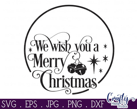 Christmas Svg, Christmas Round, Wish You A Merry Christmas SVG Crafty Mama Studios 