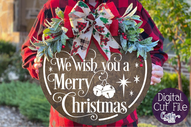 Christmas Svg, Christmas Round, Wish You A Merry Christmas SVG Crafty Mama Studios 