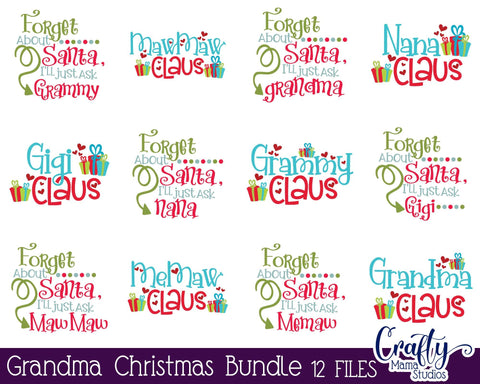Christmas Svg - Christmas Svg Bundle - Santa Svg - Grandma Svg - Grandma Claus SVG Crafty Mama Studios 