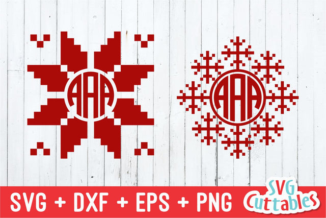 Christmas SVG - Christmas Sweater Monogram Frames SVG Svg Cuttables 