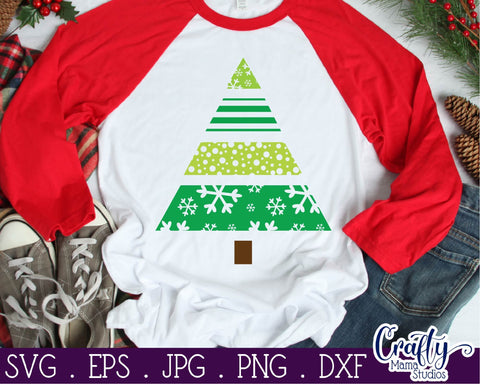 Christmas Svg - Christmas Tree Svg - Holiday Svg - Patterned Christmas Tree SVG Crafty Mama Studios 