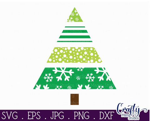 Christmas Svg - Christmas Tree Svg - Holiday Svg - Patterned Christmas Tree SVG Crafty Mama Studios 
