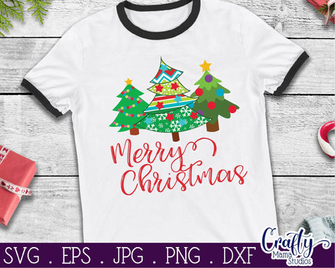 Christmas Svg - Christmas Tree Svg - Merry Christmas - Holiday - Patterned Christmas Tree Sublimation Crafty Mama Studios 