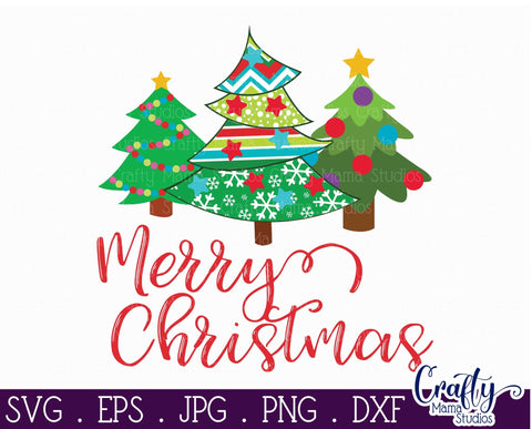 Christmas Svg - Christmas Tree Svg - Merry Christmas - Holiday - Patterned Christmas Tree Sublimation Crafty Mama Studios 