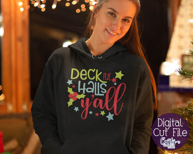 Christmas Svg - Christmas Tree Svg - Merry Christmas Svg - Deck The Halls Y'all SVG SVG Crafty Mama Studios 