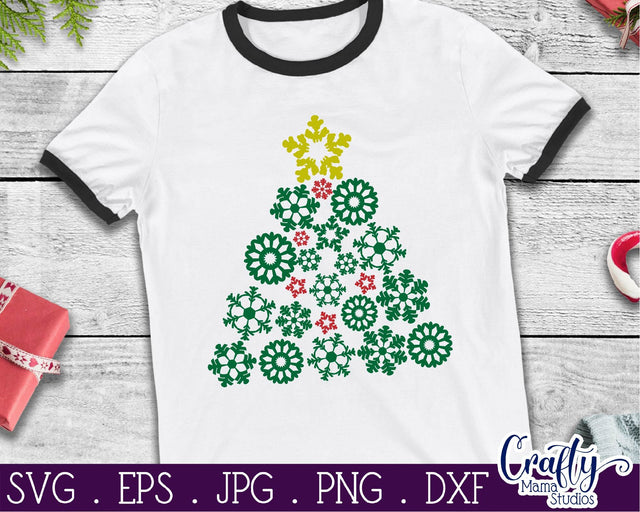 Christmas Svg - Christmas Tree Svg - Snowflake Svg - Winter Svg - Snowflake Tree Svg SVG Crafty Mama Studios 