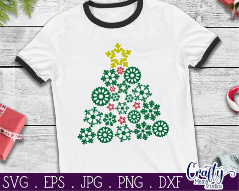 Christmas Svg - Christmas Tree Svg - Snowflake Svg - Winter Svg - Snowflake Tree Svg SVG Crafty Mama Studios 