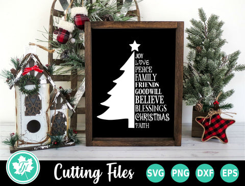 Christmas SVG | Christmas Tree Words SVG TrueNorthImagesCA 