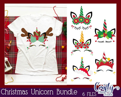 Christmas Svg - Christmas Unicorns Svg - Santa Reindeer Svg SVG Crafty Mama Studios 