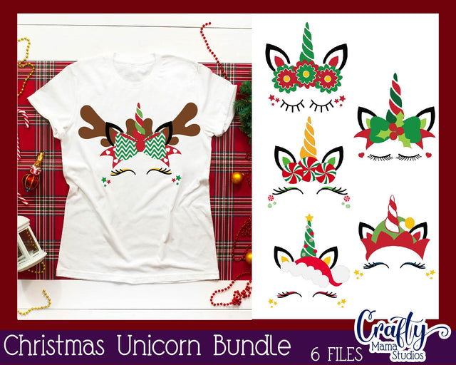 Christmas Svg - Christmas Unicorns Svg - Santa Reindeer Svg SVG Crafty Mama Studios 