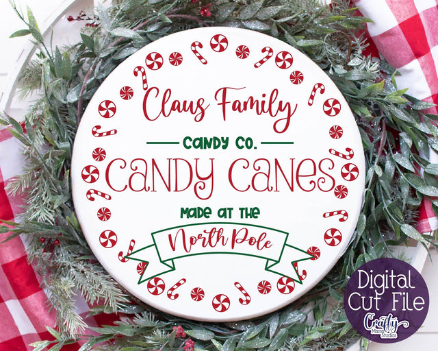 Christmas Svg - Claus Family Candy Canes Svg - Round Sign Svg SVG Crafty Mama Studios 