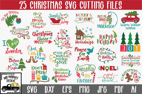 Christmas SVG Cut File Bundle - Includes 25 Designs SVG Old Market 
