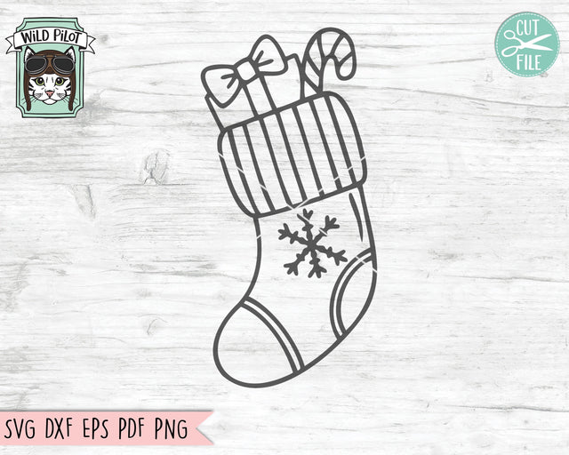 Christmas SVG Cut File, Christmas Stocking SVG, Christmas Clipart, Christmas Cut File, Christmas Stocking Cut File, Christmas Vector SVG Wild Pilot 