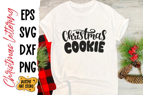 Christmas SVG cut file hand lettering "Christmas Cookie" SVG Yustaf Art Store 