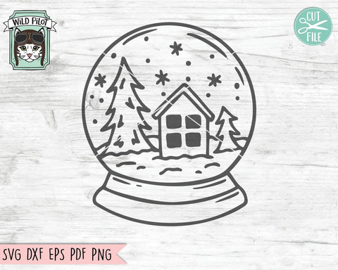 Christmas SVG Cut File, Snow Globe SVG, Christmas Clipart, Christmas Cut File, Snow Globe Cut File, Snow Globe Clipart, Christmas Vector SVG Wild Pilot 