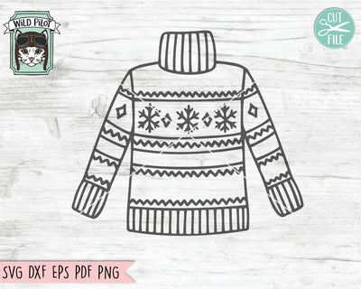 Christmas SVG Cut File, Ugly Christmas Sweater SVG, Christmas Clipart, Christmas Cut File, Ugly Sweater Cut File, Christmas Vector SVG Wild Pilot 