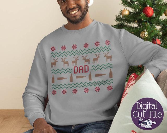 Christmas SVG, Dad Christmas, Dad Ugly Sweater Christmas Svg SVG Crafty Mama Studios 