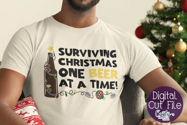 Christmas SVG, Dad Christmas, Surviving Christmas One Beer SVG Crafty Mama Studios 