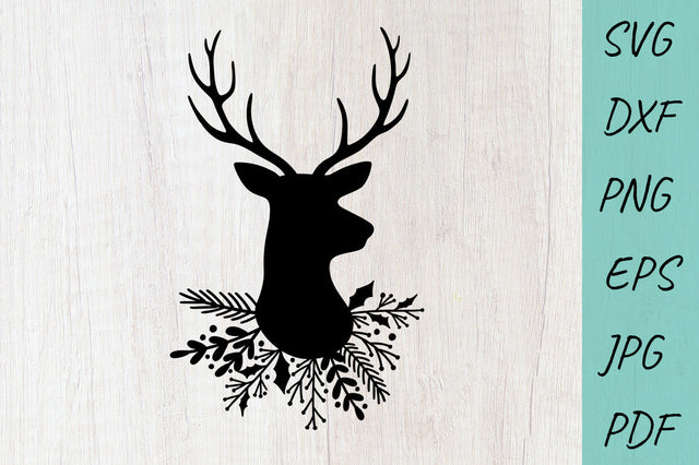 Christmas Svg | Deer Head Svg | Antlers Buck SVG Irina Ostapenko 