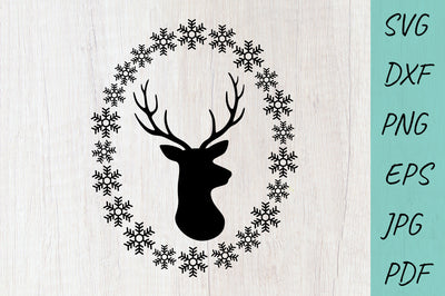 Christmas Svg | Deer Head Svg | Antlers Buck SVG Irina Ostapenko 